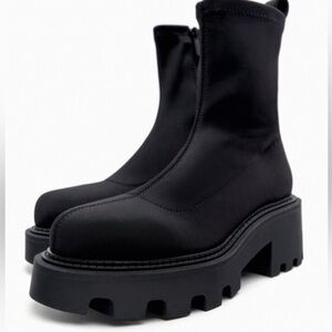 Zara Black Heeled Boots